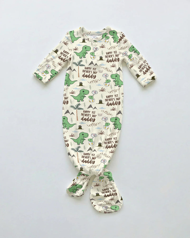 First Father's Day Daddysaurus Bamboo Knot Gown