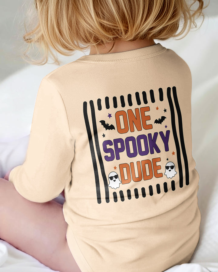 Custom Name Halloween One Spooky Dude Bamboo Bodysuit