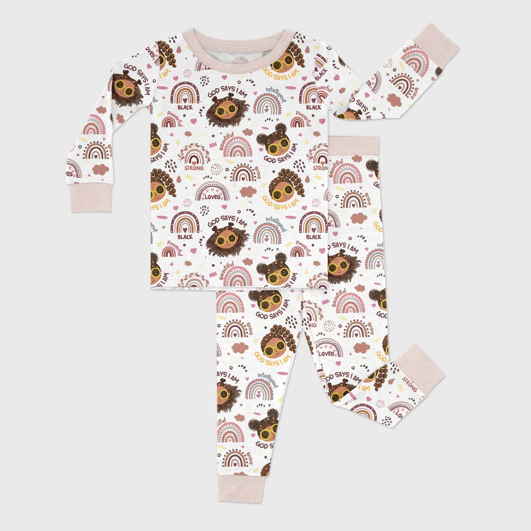 Zweiteiliges Langarm-Pyjama-Set mit Sommerfrüchten