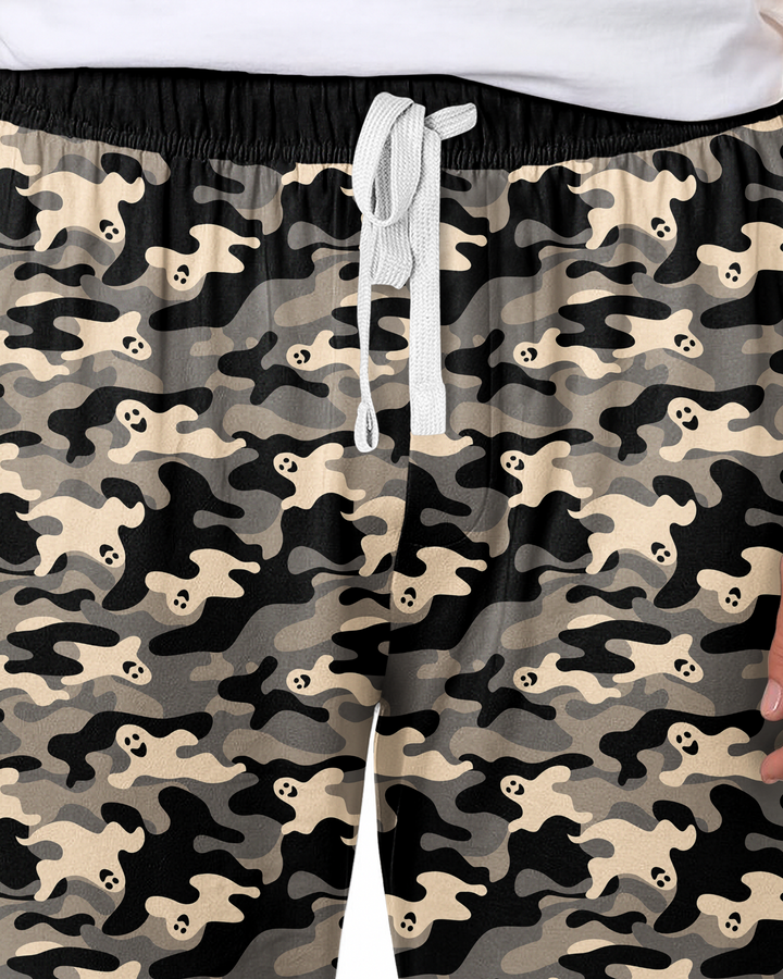 Camo Halloween Ghost Bamboo Men's Pajama Set