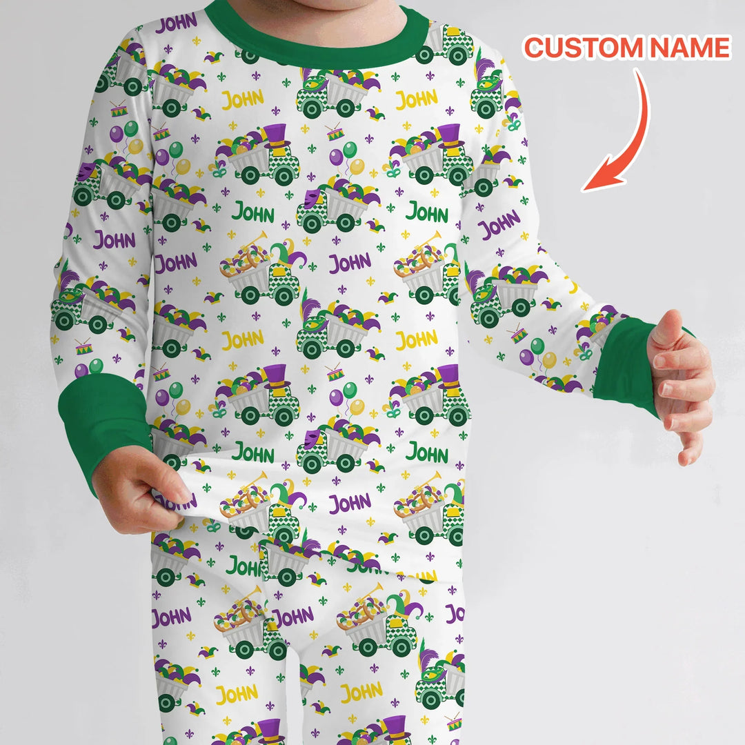 Zweiteiliges Langarm-Pyjama-Set mit Sommerfrüchten