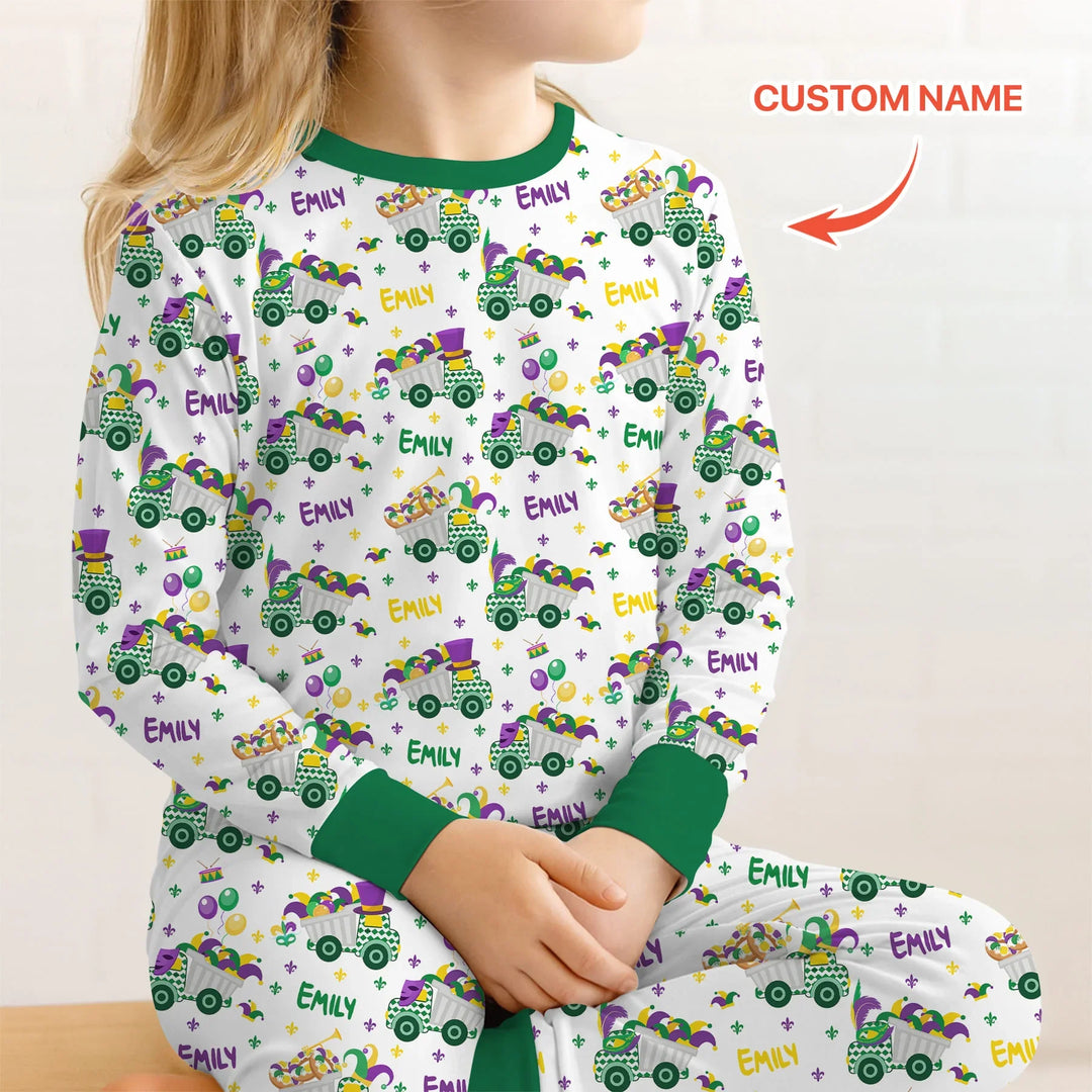 Zweiteiliges Langarm-Pyjama-Set mit Sommerfrüchten