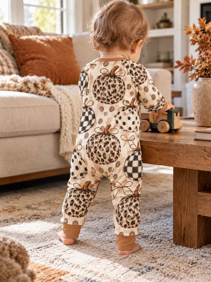 Leopard Plaid Pumpkin Bows Bamboo Convertible Zippy