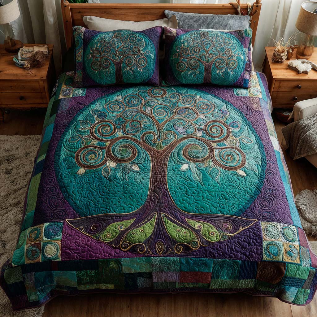Life Spirit Tree Bamboo Quilt Bedding Set