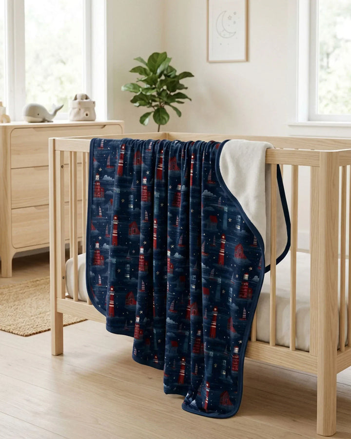 Lighthouse Starry Night Bamboo Blanket