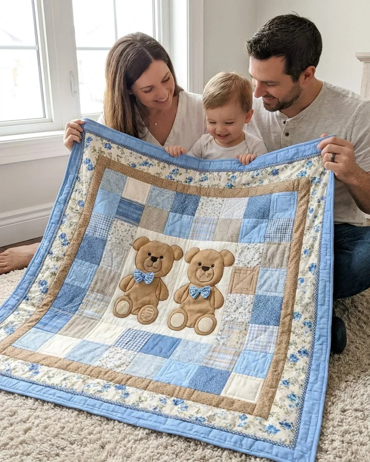 Little Teddy Bear Bamboo Quilt Blanket