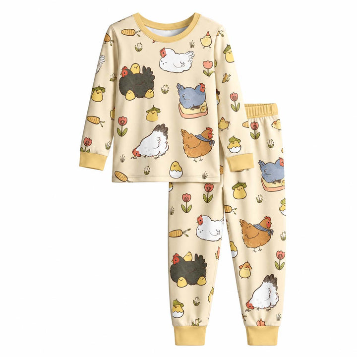 Little Chicken Friends Bamboo Two Piece Long Sleeve Pajama Set