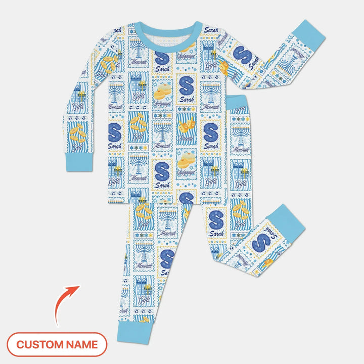 Zweiteiliges Langarm-Pyjama-Set mit Sommerfrüchten