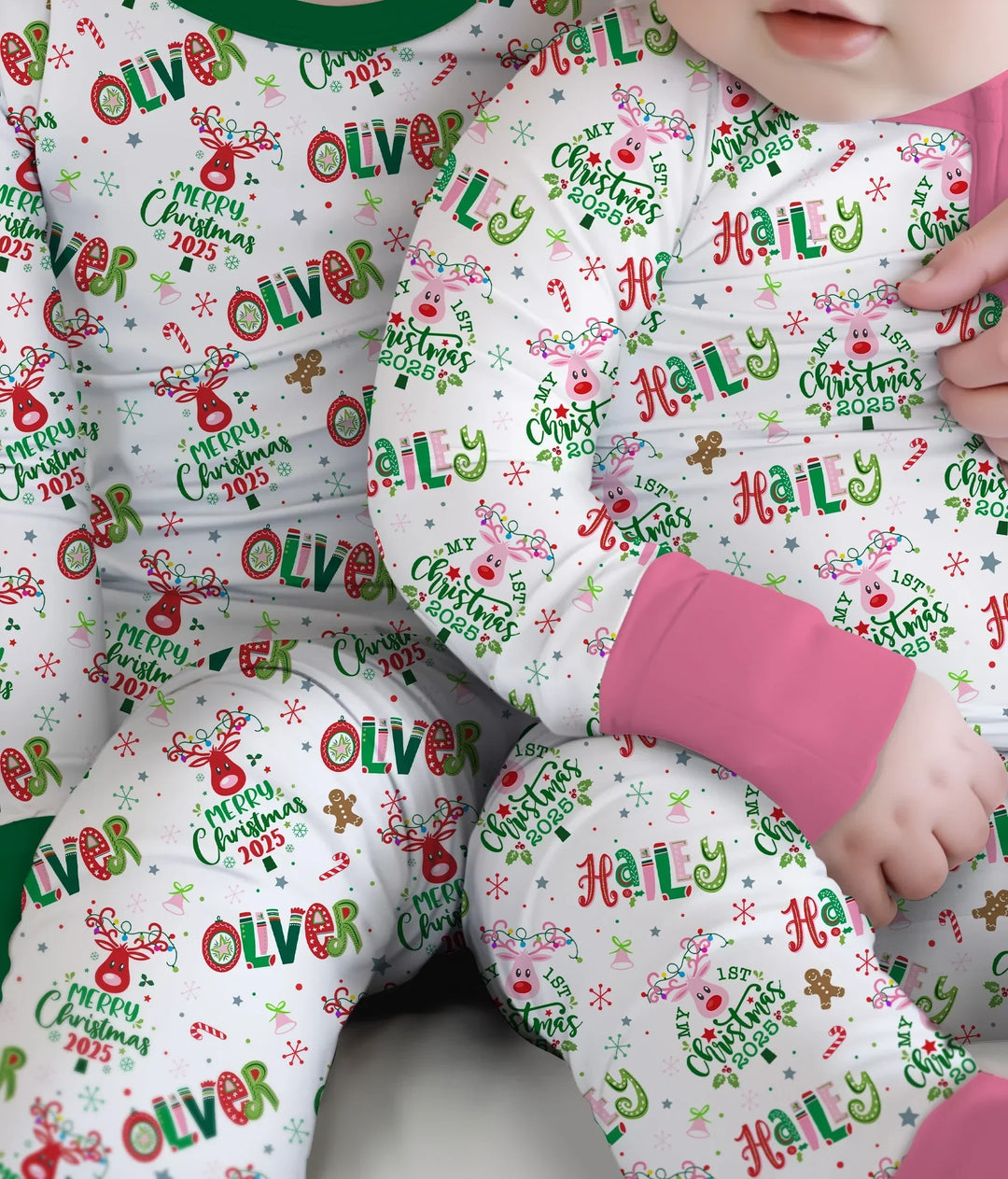 Custome Name "Whimsical Little Green" Two Piece Long Sleeve Pajama Set , Custome Name "Whimsical Little Green" Two Piece Long Sleeve Pajama Set - 12-18M