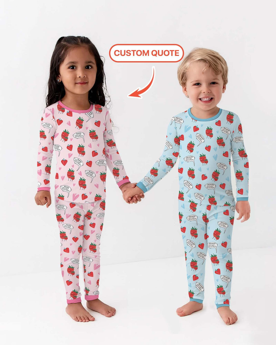 I love you berry much Bamboo Two Piece Long Sleeve Pajama Set