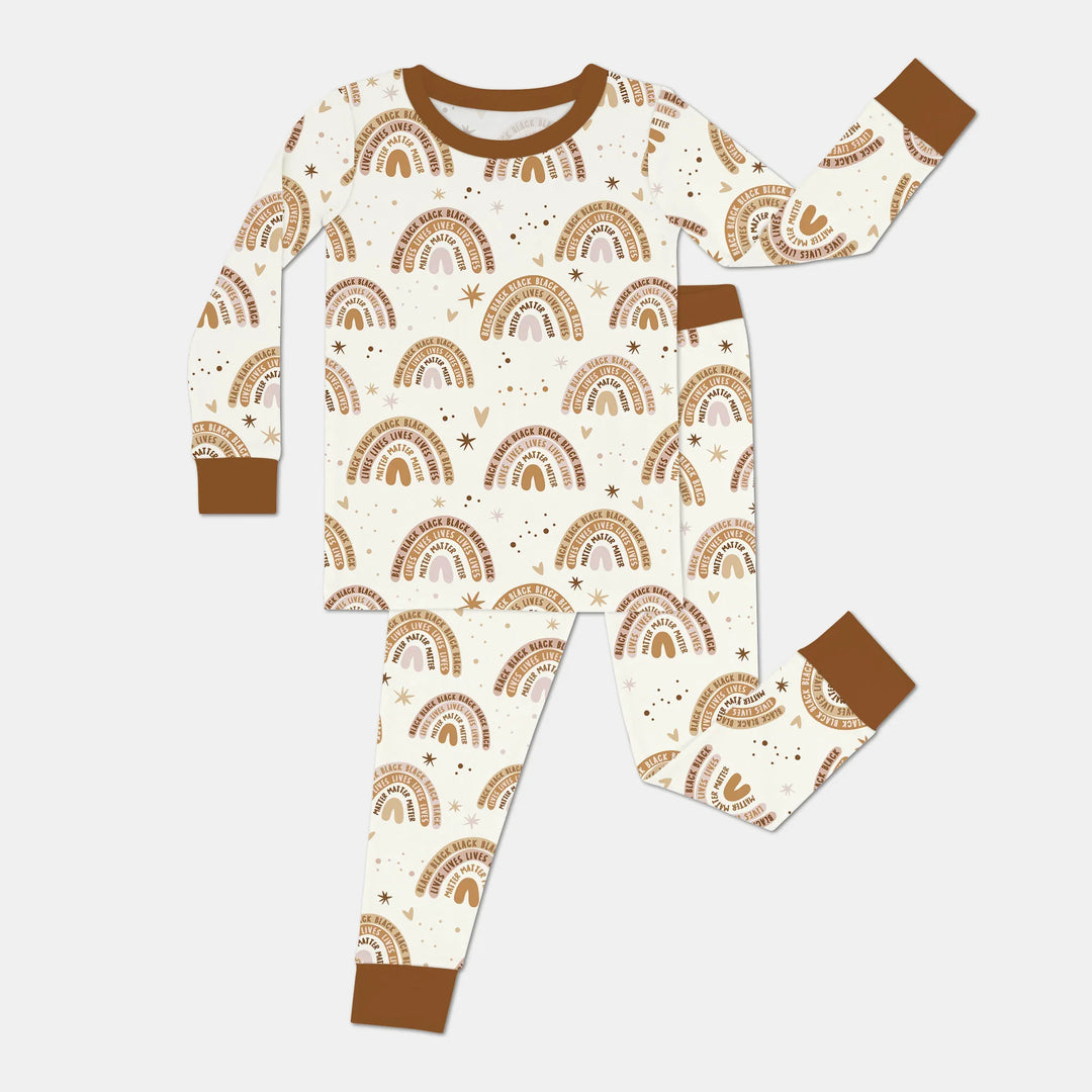 Zweiteiliges Langarm-Pyjama-Set mit Sommerfrüchten