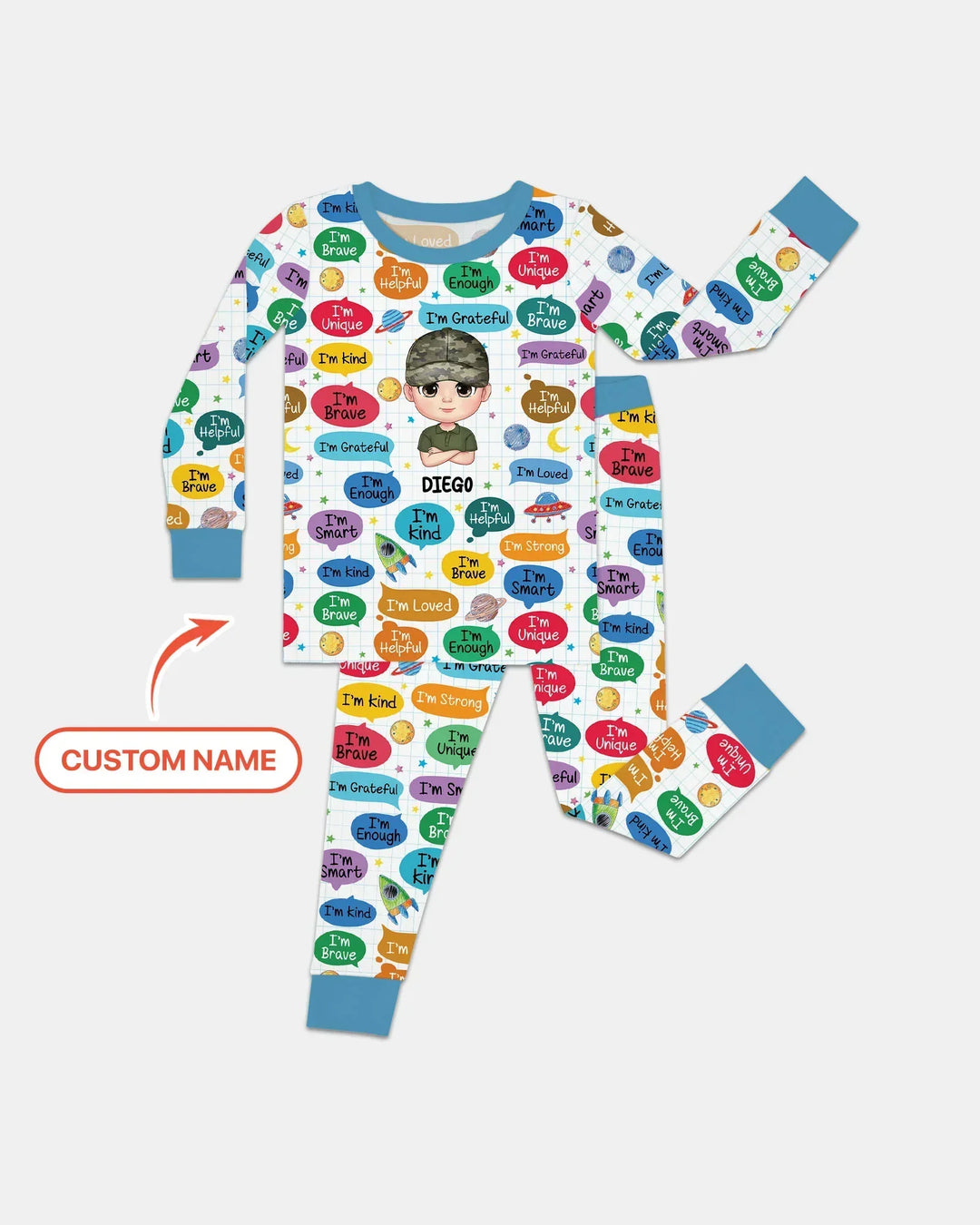 Zweiteiliges Langarm-Pyjama-Set mit Sommerfrüchten