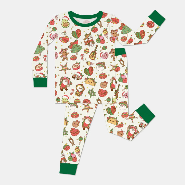 La Fiesta de Navidad Two Piece Long Sleeve Pajama Set , La Fiesta de Navidad Two Piece Long Sleeve Pajama Set - 12-18M / Green