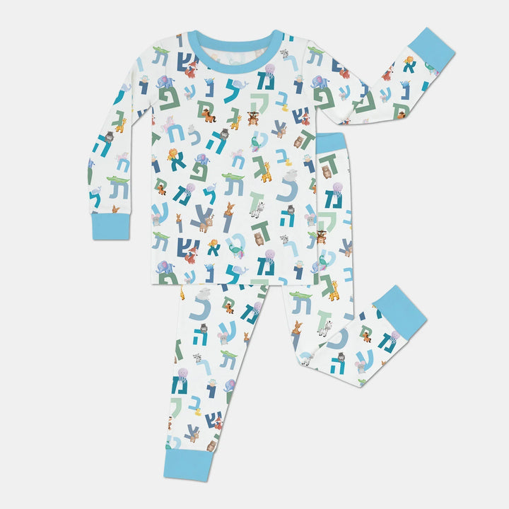 Aleph Bet Bamboo Two Piece Long Sleeve Pajama Set