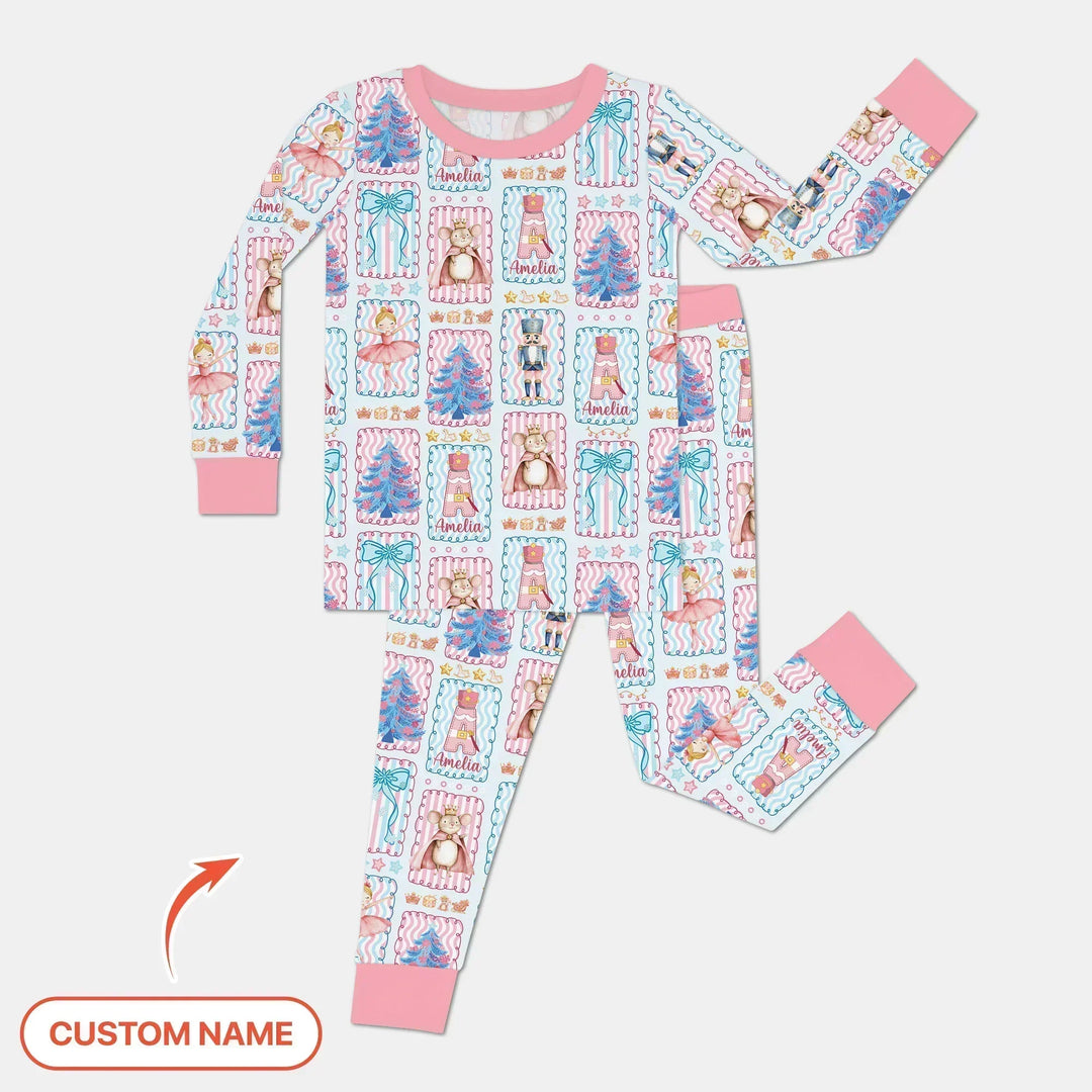 Zweiteiliges Langarm-Pyjama-Set mit Sommerfrüchten