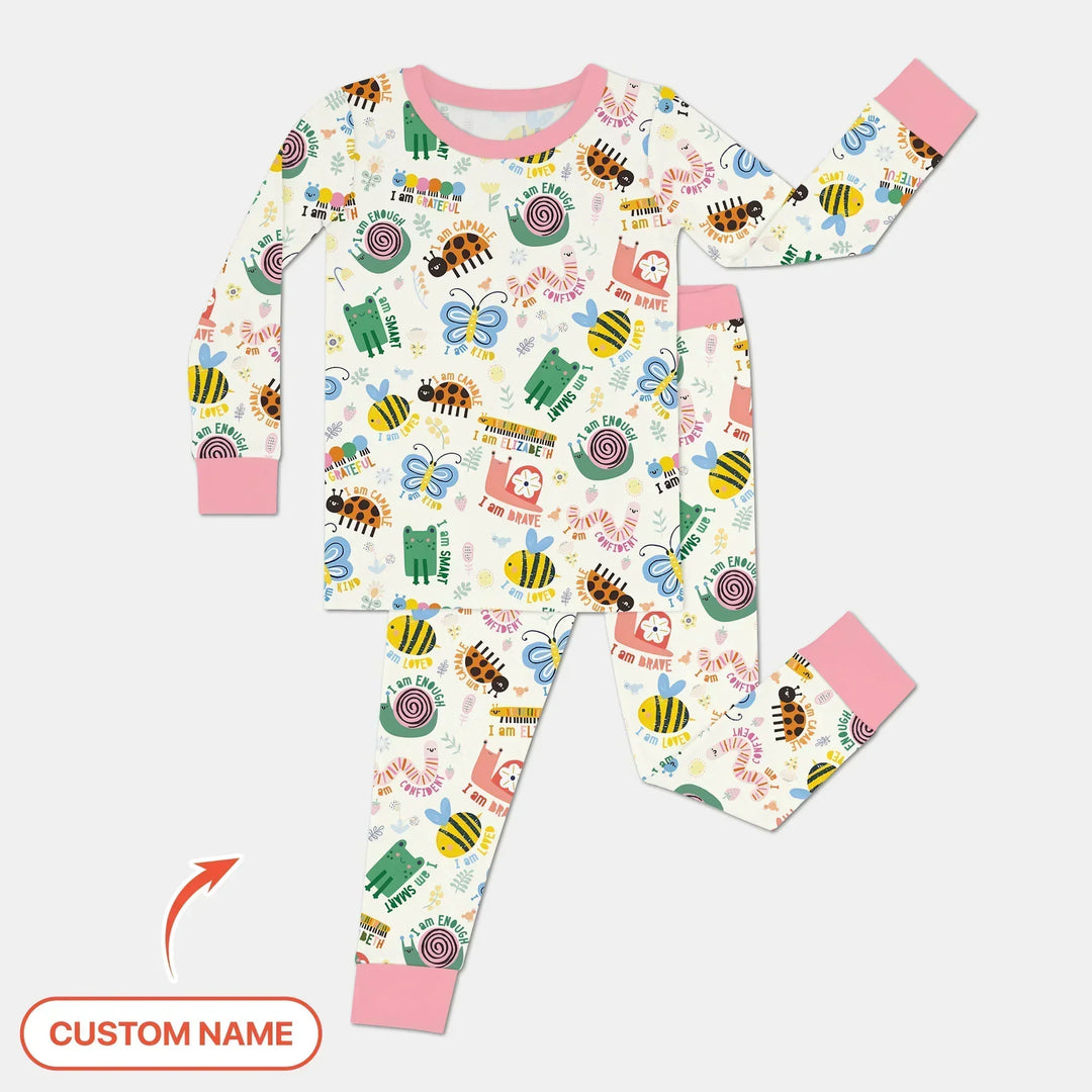 Zweiteiliges Langarm-Pyjama-Set mit Sommerfrüchten
