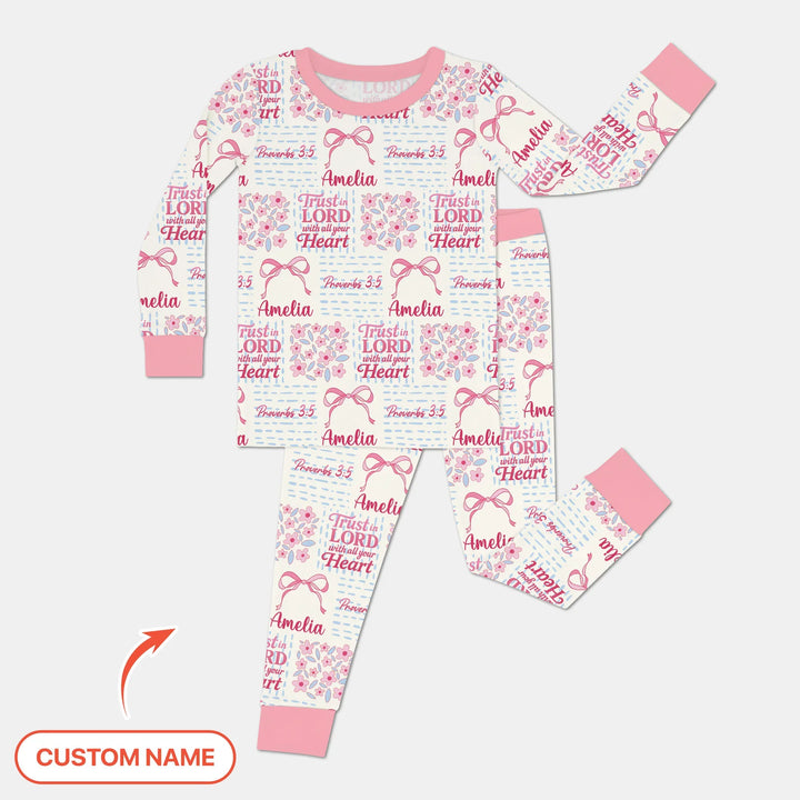 Zweiteiliges Langarm-Pyjama-Set mit Sommerfrüchten