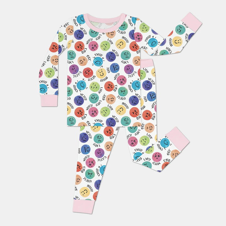 My Emotions Hebrew Bamboo Two Piece Long Sleeve Pajama Set