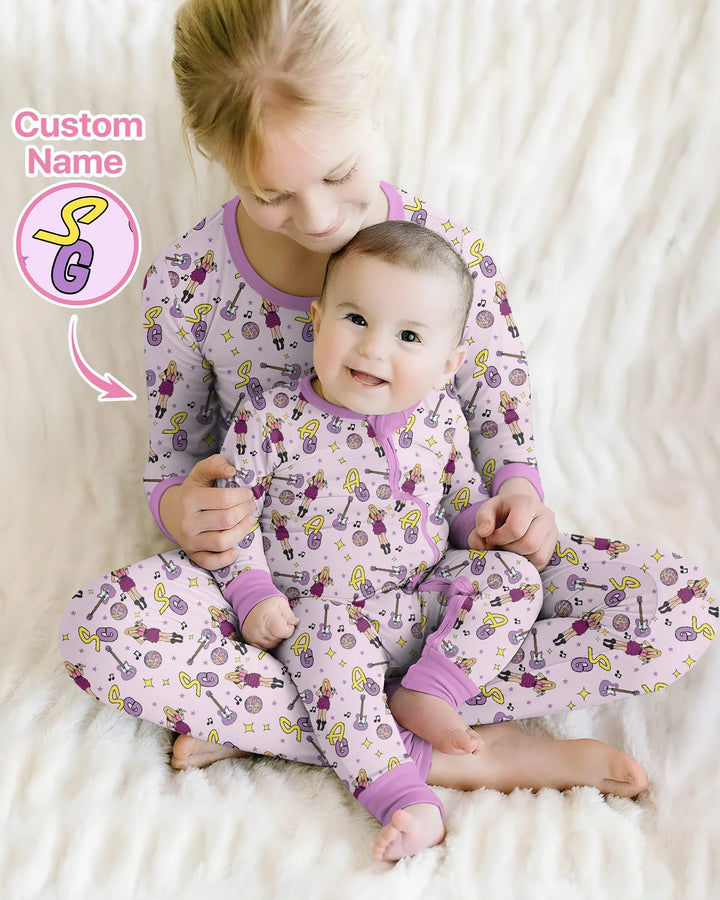 Zweiteiliges Langarm-Pyjama-Set mit Sommerfrüchten