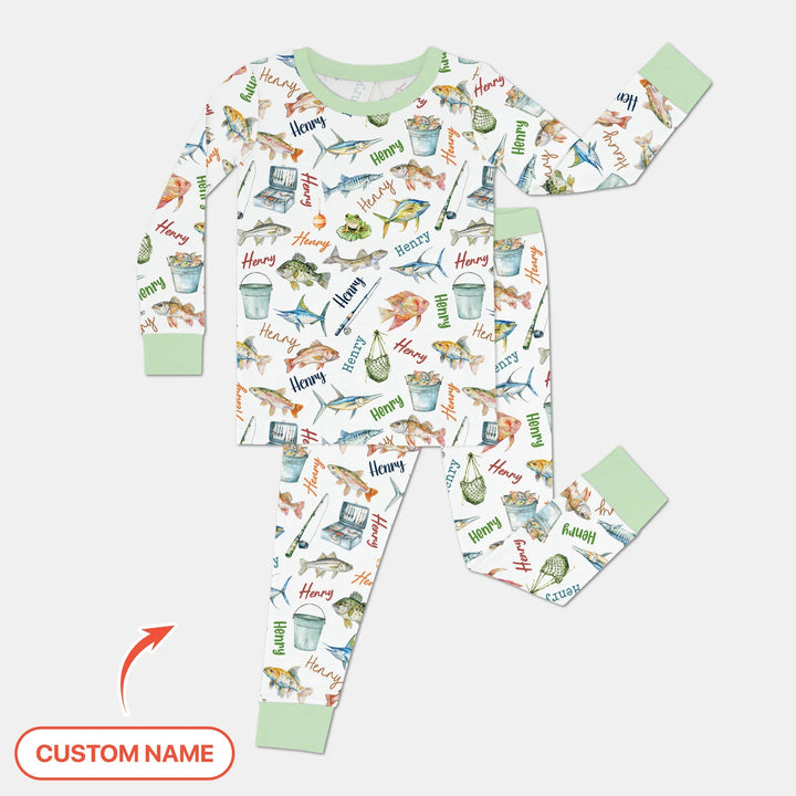 Zweiteiliges Langarm-Pyjama-Set mit Sommerfrüchten