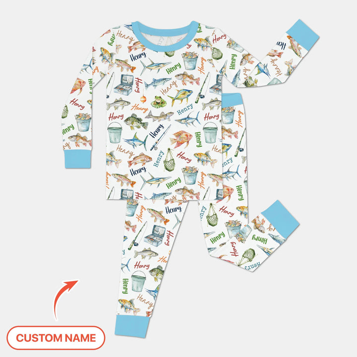 Zweiteiliges Langarm-Pyjama-Set mit Sommerfrüchten