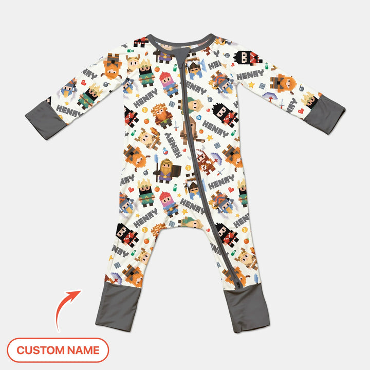 Blocky Buddy Squad Custom Name Bamboo Convertible Zippy