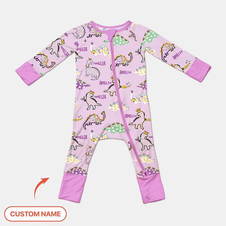 Custom Name Mardi Gras Saurus Bamboo Convertible Zippy