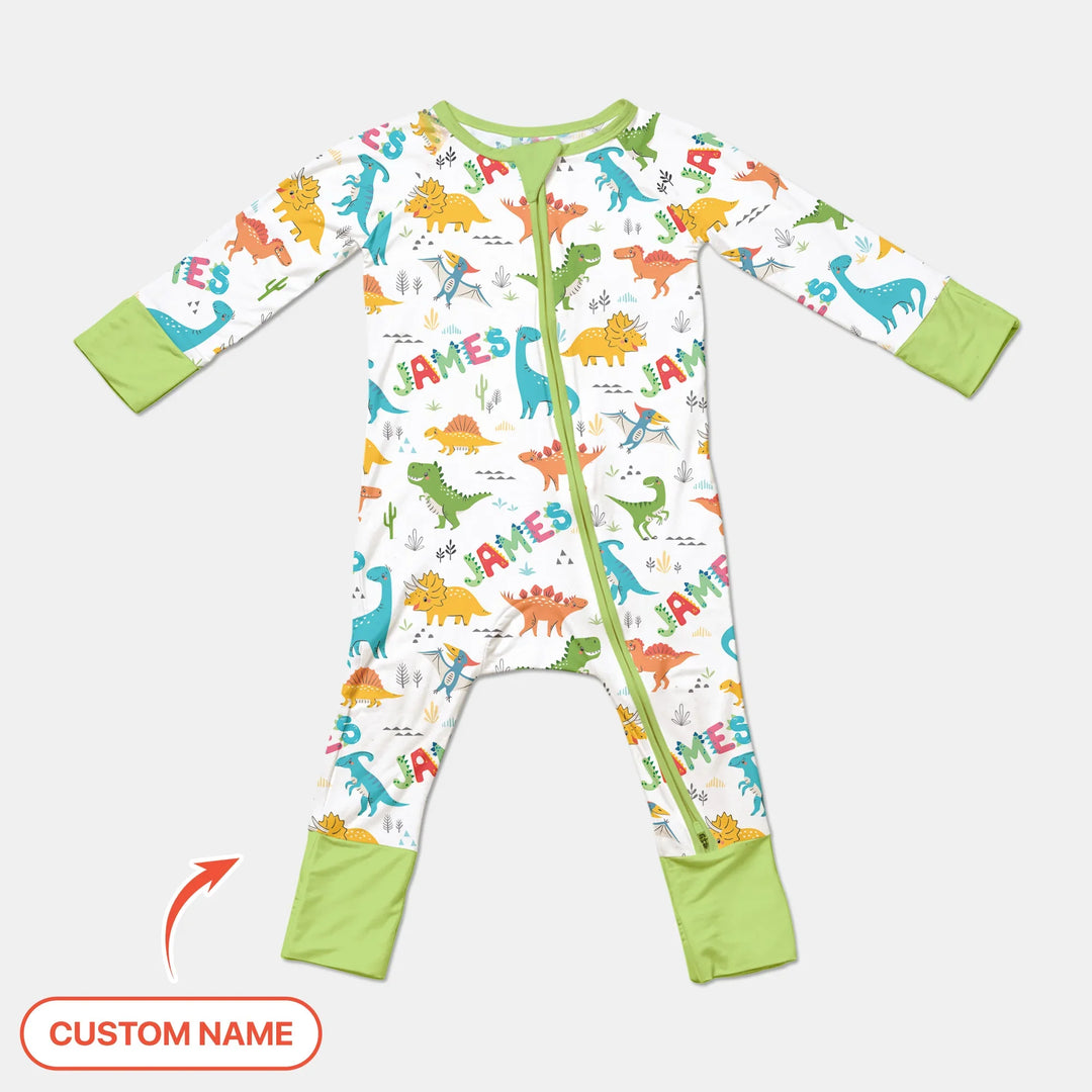 Dino Adventure Custom Name Bamboo Convertible Zippy