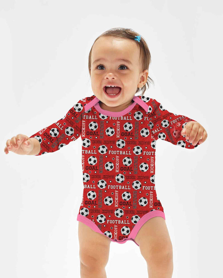 Red Soccer Ball Bamboo Bodysuit