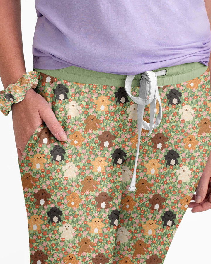 Welpen-Garten-Familien-Pyjama-Set aus Bambus für Damen