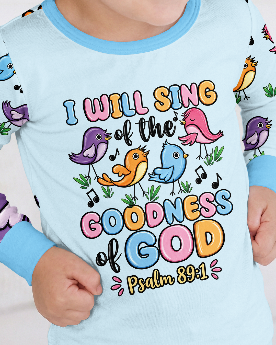 I Will Sing of the Goodness of God Bamboo Two Piece Long Sleeve Pajama Set