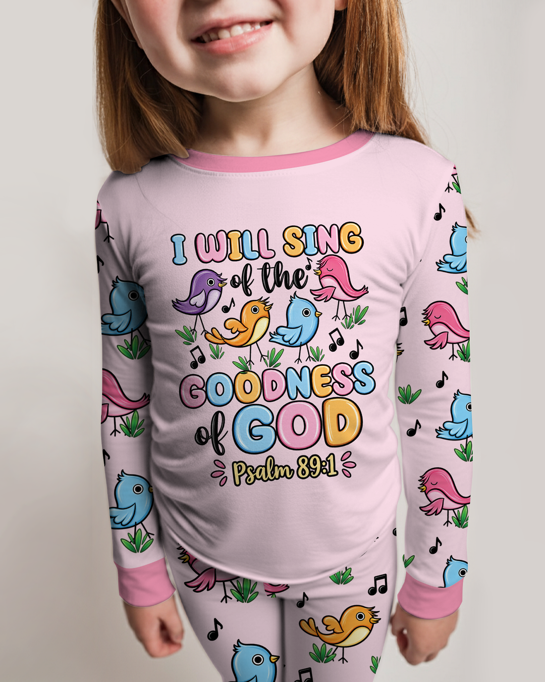 I Will Sing of the Goodness of God Bamboo Two Piece Long Sleeve Pajama Set