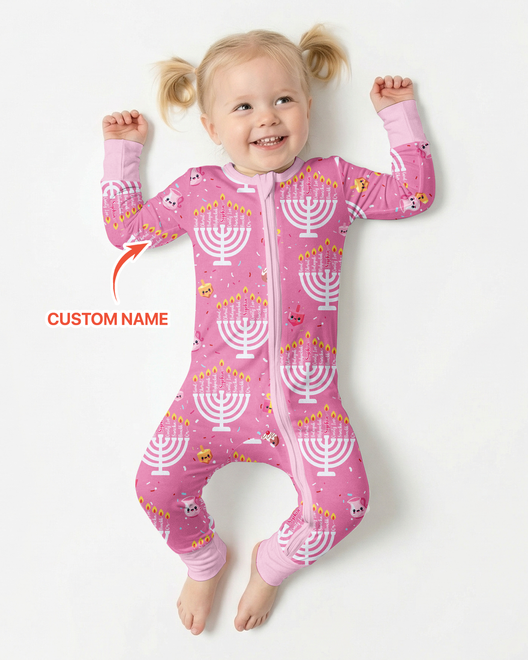 Custom Name Hannukkah Menorah Family Matching Bamboo Convertible Zippy