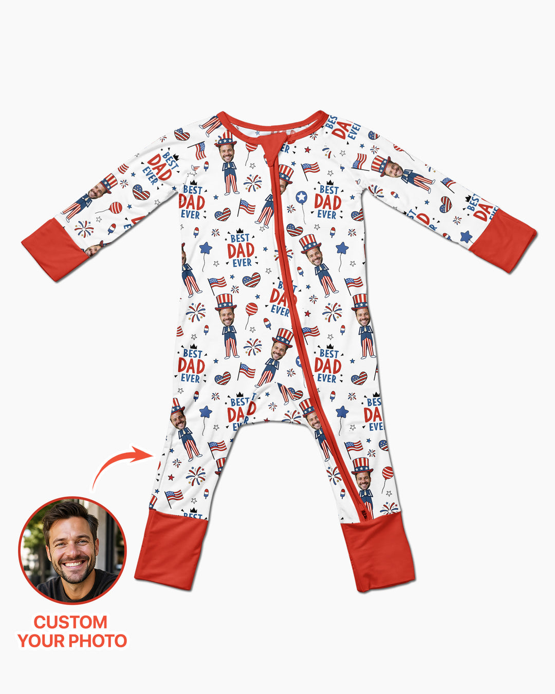 Gerippte Babykleidung mit individuellem Foto - Weich &amp; Skizzenhaft
