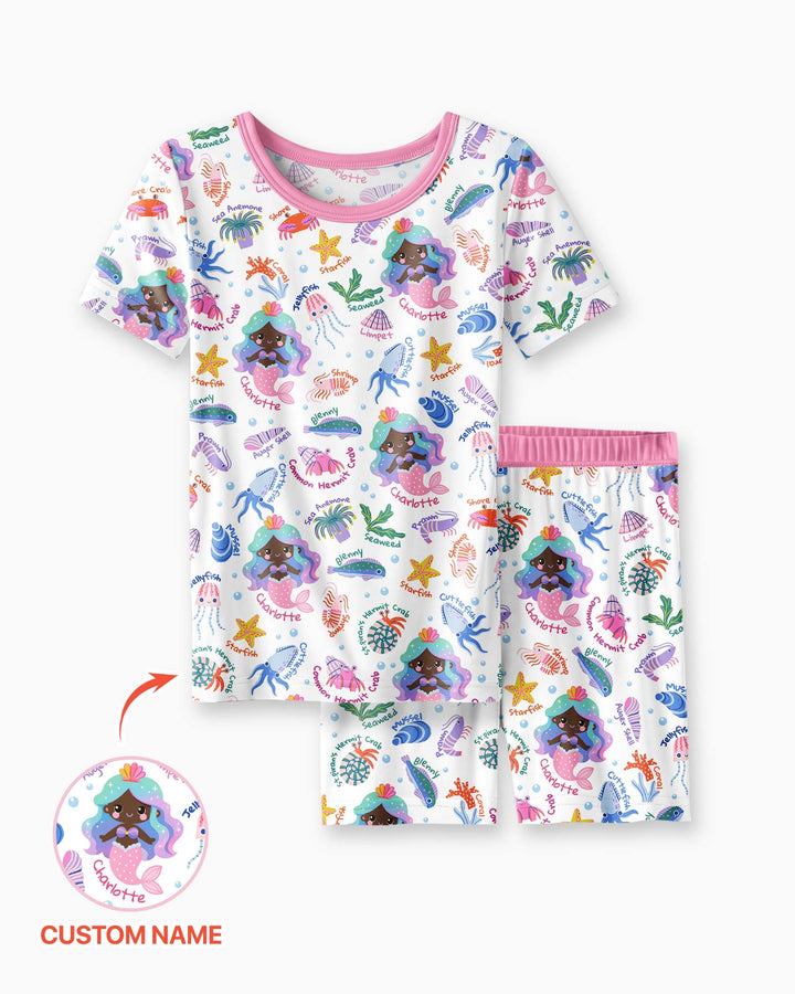 Zweiteiliges Pyjama-Set mit kurzen Ärmeln und Shorts im Sommer-Design