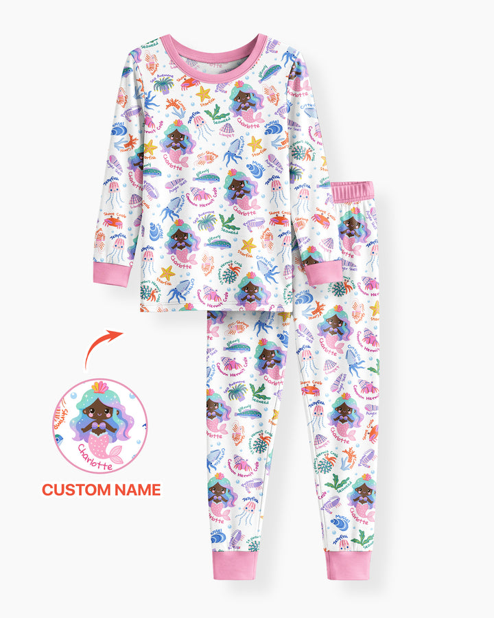 Zweiteiliges Langarm-Pyjama-Set mit Sommerfrüchten