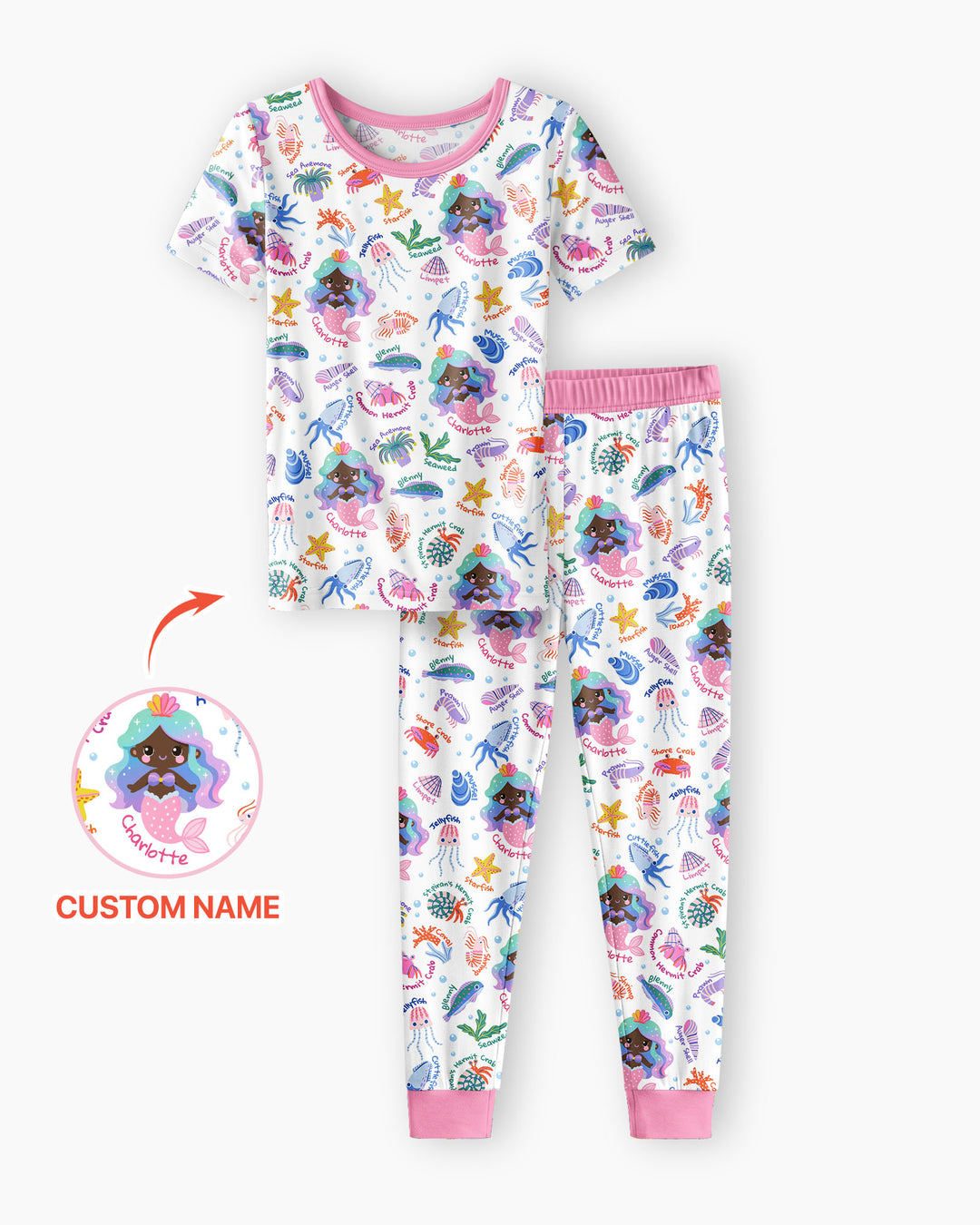 Zweiteiliges, kurzärmliges Pyjama-Set mit Marienkäfern