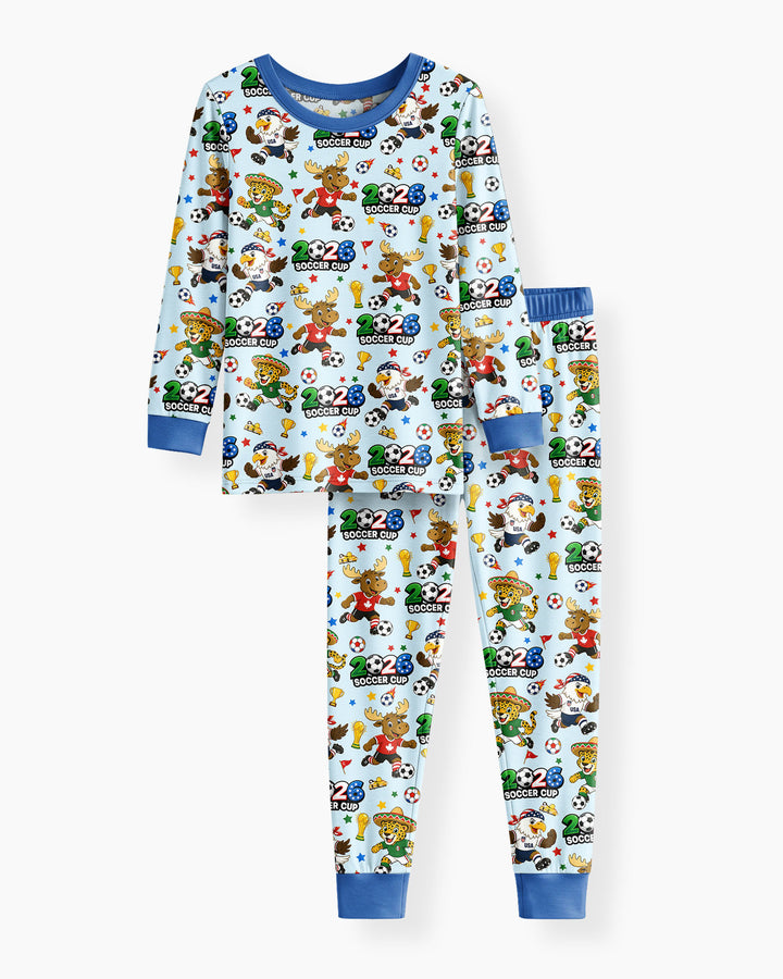 Zweiteiliges Langarm-Pyjama-Set mit Sommerfrüchten