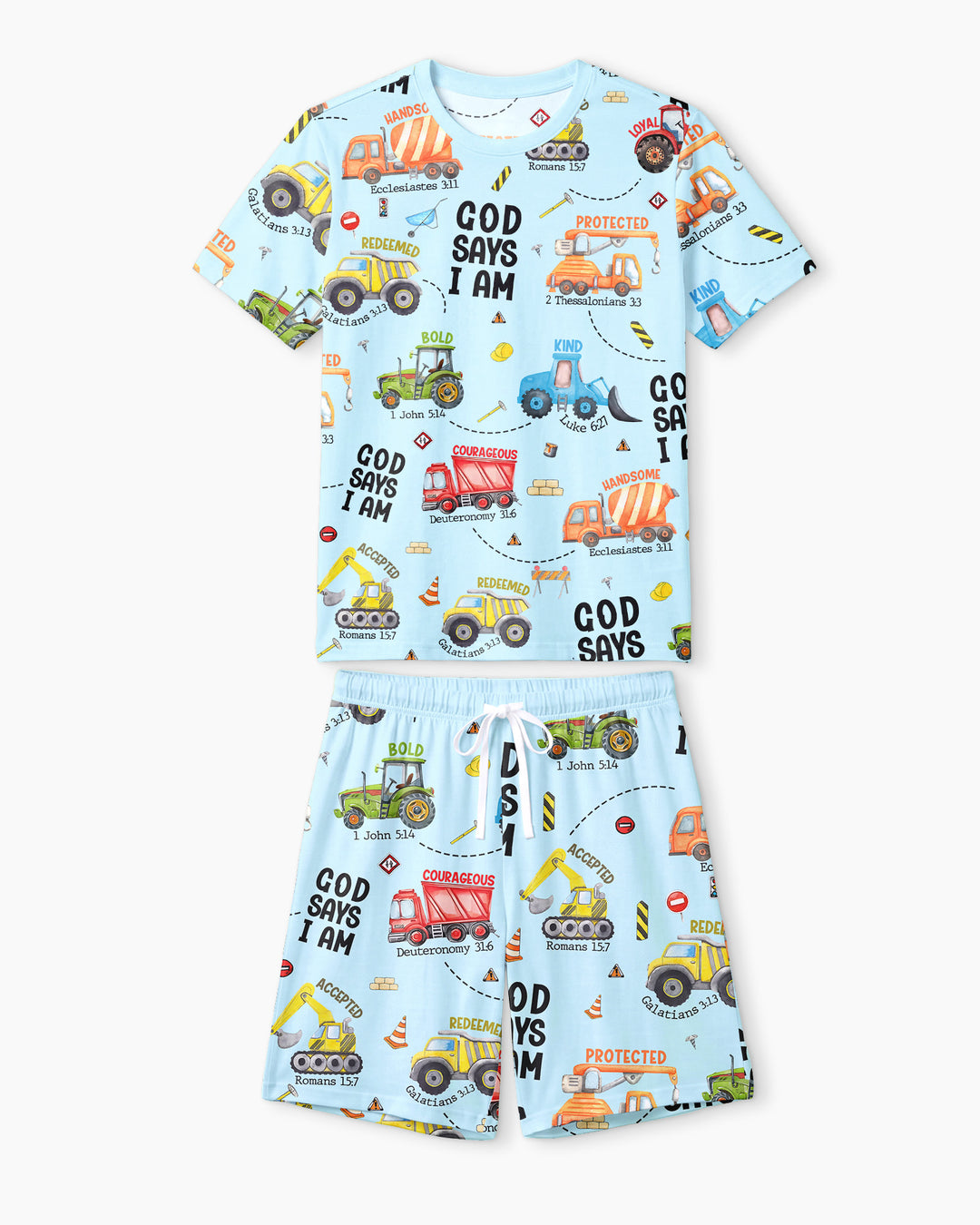 God Says I Am Men Short Sleeve Short Pajama Set