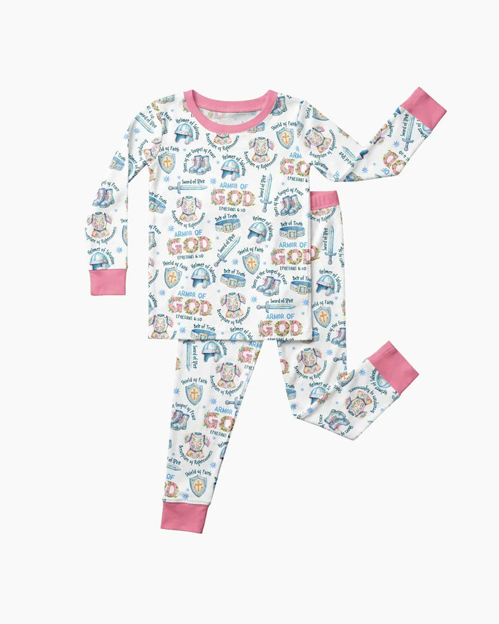 Zweiteiliges Langarm-Pyjama-Set mit Sommerfrüchten