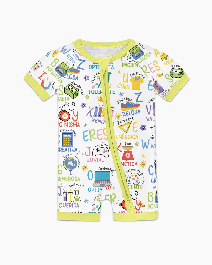 You Are Spanish Alphabet Version Bamboo Shorty Zippy
