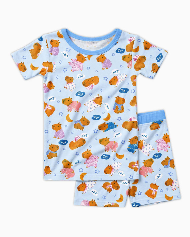 Schlafanzug-Set zweiteilig, kurze Ärmel, kurze Hose, Bambus