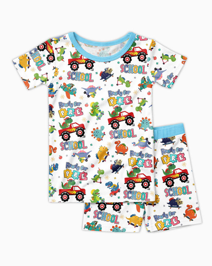 Schlafanzug-Set zweiteilig, kurze Ärmel, kurze Hose, Bambus