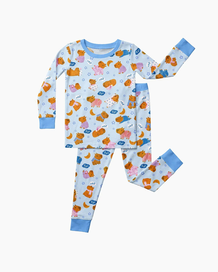 Zweiteiliges Langarm-Pyjama-Set mit Sommerfrüchten