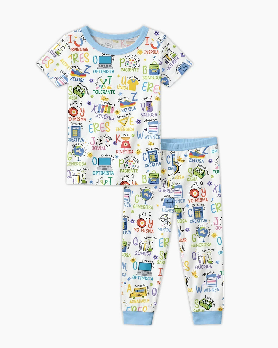 You Are Spanish Alphabet Version Bamboo Two Piece Short Sleeve Pajama Set