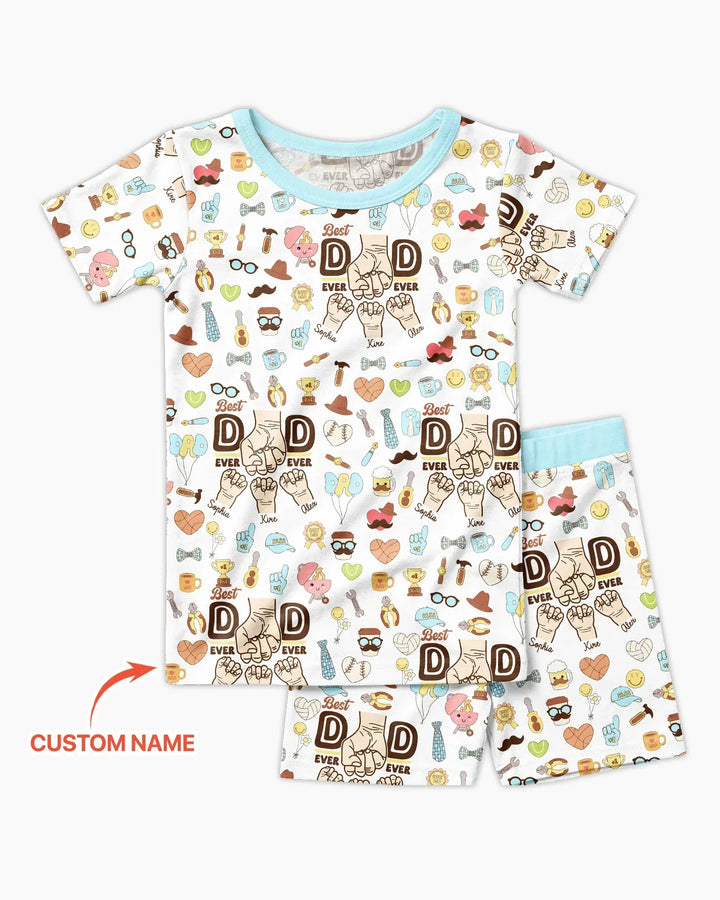 Zweiteiliges Pyjama-Set mit kurzen Ärmeln und Shorts im Sommer-Design