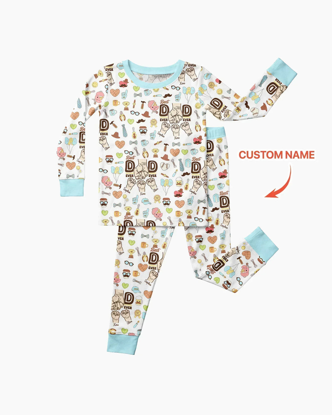Zweiteiliges Langarm-Pyjama-Set mit Sommerfrüchten