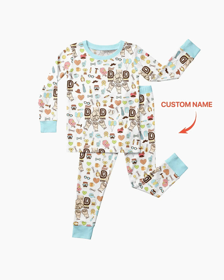 Zweiteiliges Langarm-Pyjama-Set mit Sommerfrüchten