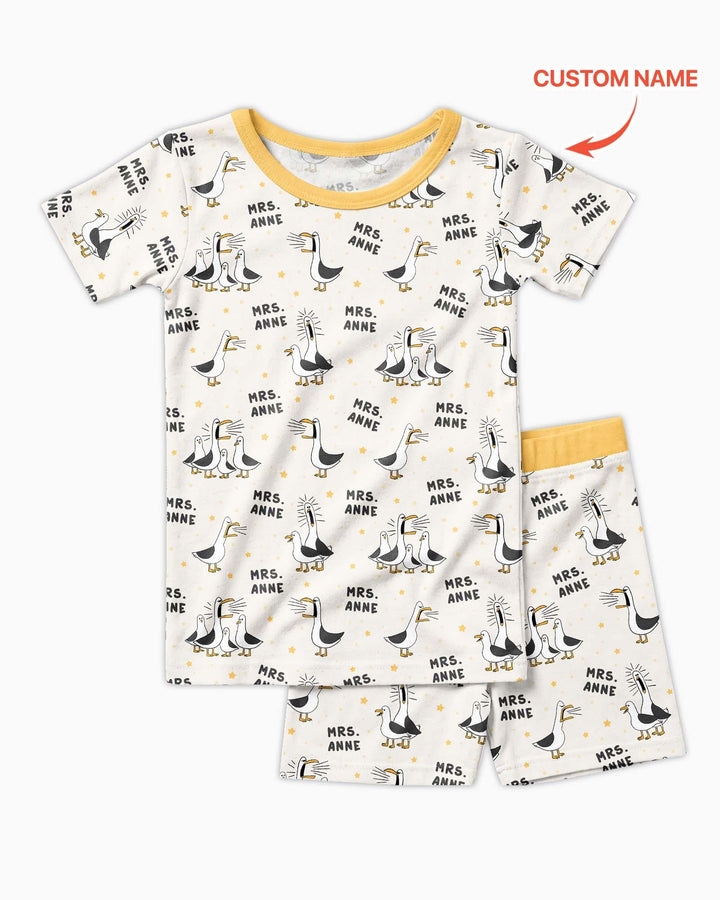 Zweiteiliges Pyjama-Set mit kurzen Ärmeln und Shorts im Sommer-Design