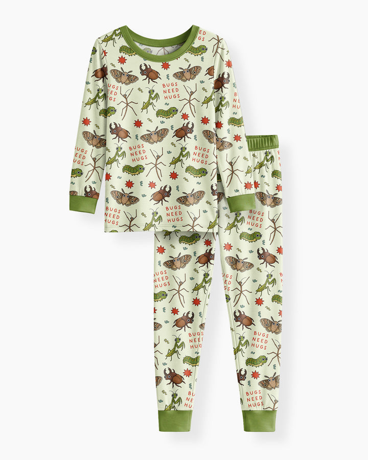 Cute Insect Friends Bamboo Two Piece Long Sleeve Pajama Set